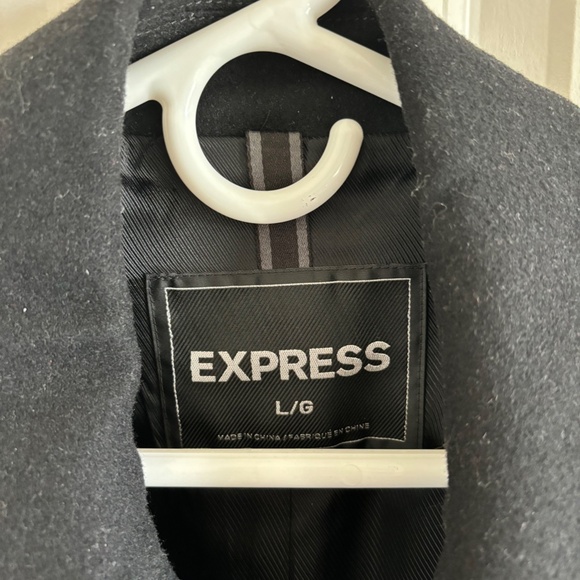Express Men's Black Wool Coat - Picture 7 of 7